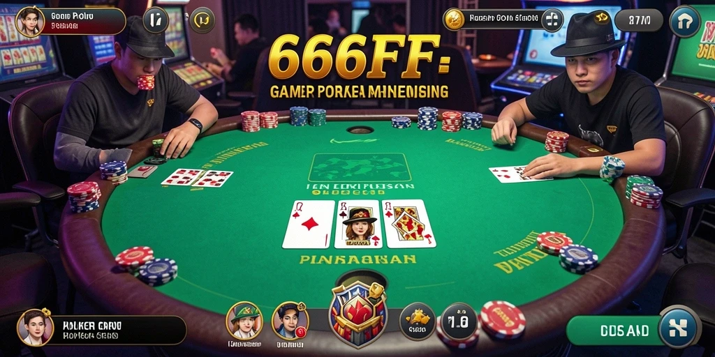 Tampilan gameplay menegangkan dari 666FF saat bermain Poker.
