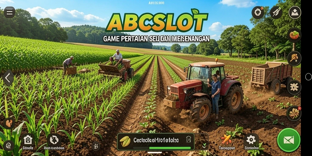 Tampilan gameplay seru di ABCSLOT dengan aktivitas pertanian.