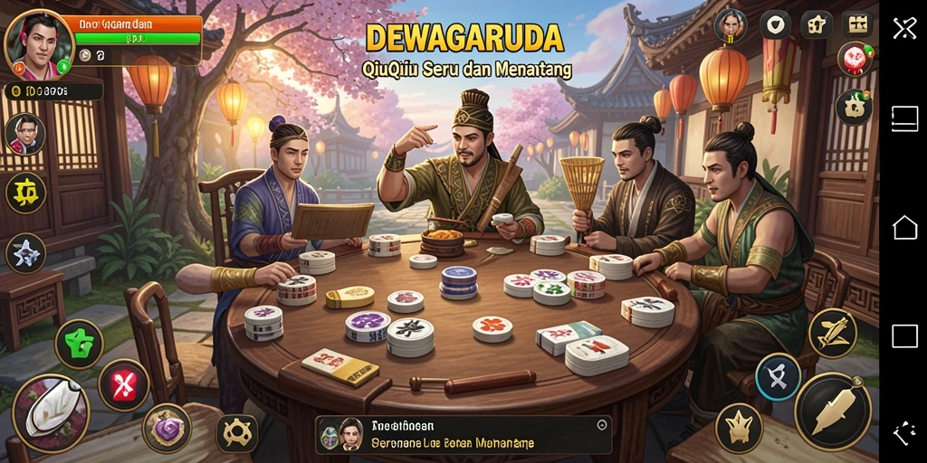 Tampilan gameplay QiuQiu yang menegangkan di DEWAGARUDA.