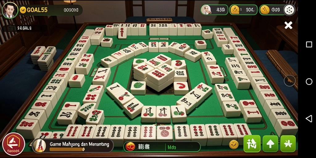 Tampilan gameplay Mahjong yang menantang dan seru.