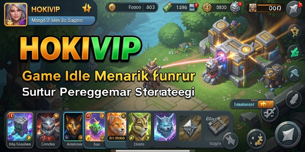 Screenshot utama HOKIVIP menampilkan gameplay Idle yang menarik.