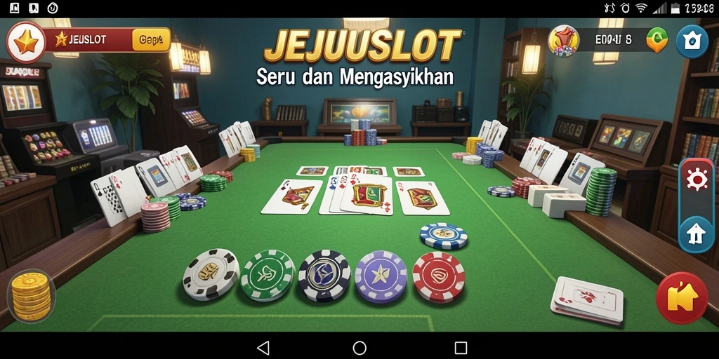 Tampilan gameplay seru JEJUSLOT dengan kartu Gaple.