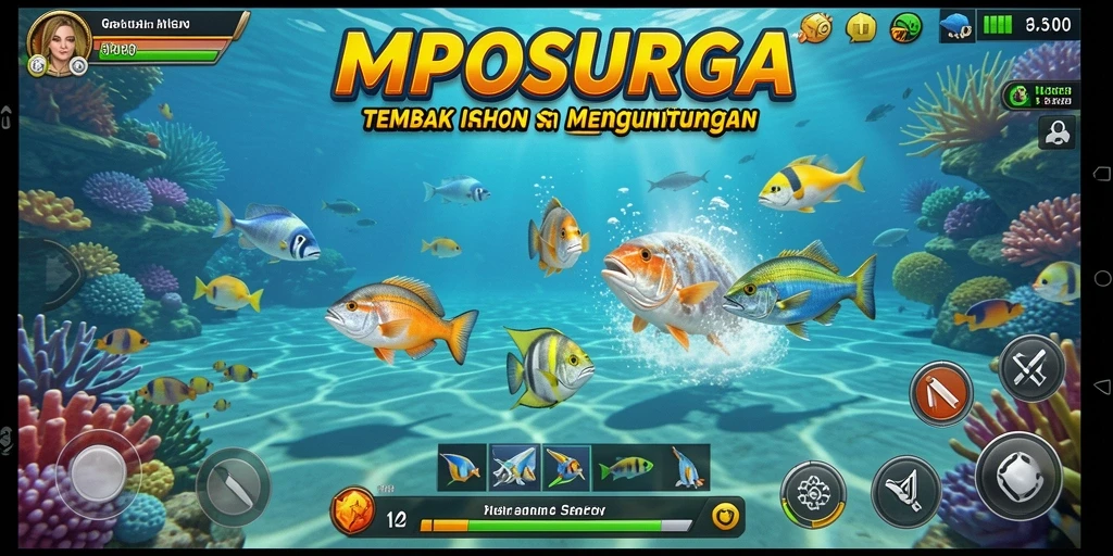 Tampilan gameplay menarik dari MPOSURGA saat menembak ikan.