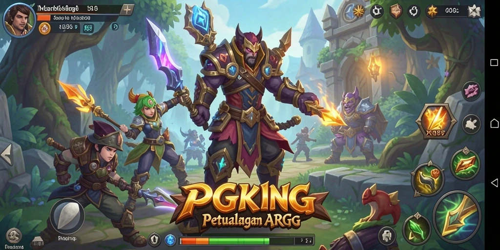 Gameplay seru PGKING dengan pertarungan epik dan eksplorasi mendalam.