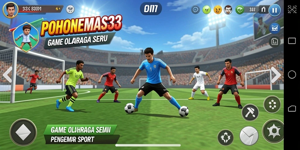 Tampilan gameplay seru dari POHONEMAS33 dengan aksi olahraga yang mendebarkan.