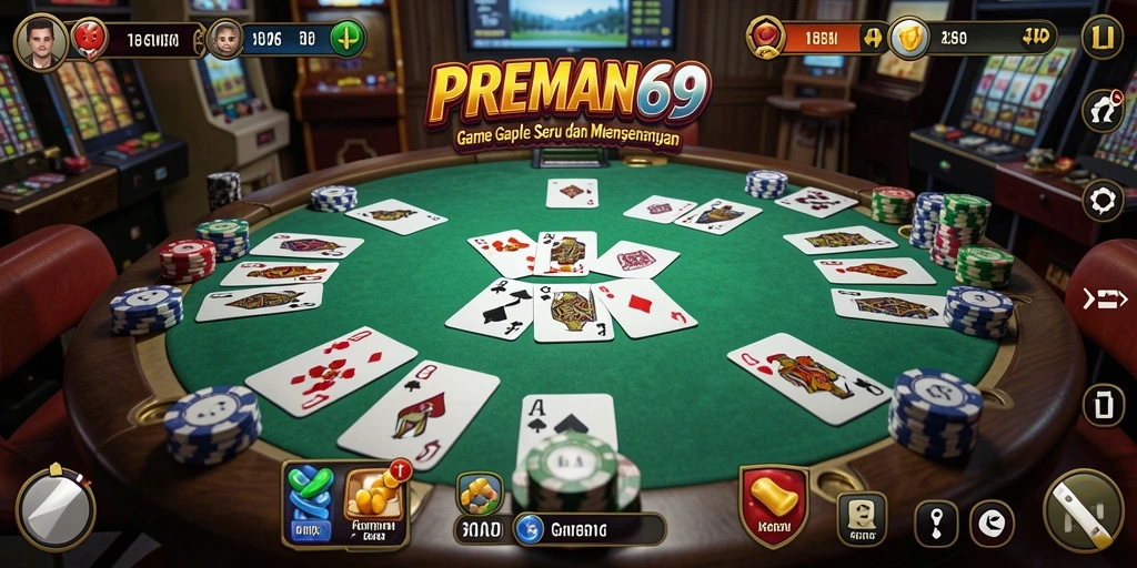 Tampilan screenshot PREMAN69 menampilkan pengalaman bermain Gaple yang mendebarkan.