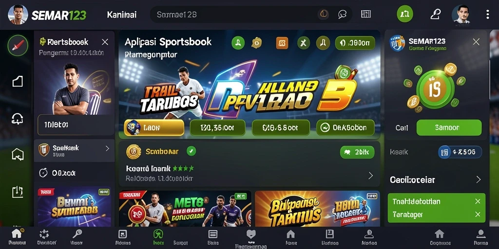 Tampilan utama <strong>SEMAR123</strong> menampilkan berbagai pilihan taruhan olahraga yang menarik.