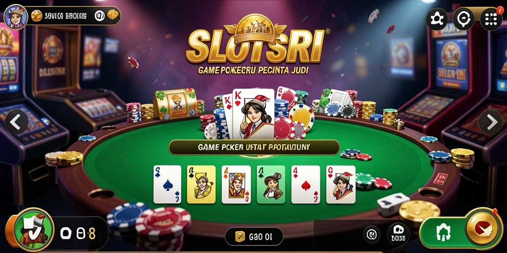 Screenshot gameplay SLOTSRI dengan aksi Poker yang seru dan mendebarkan.
