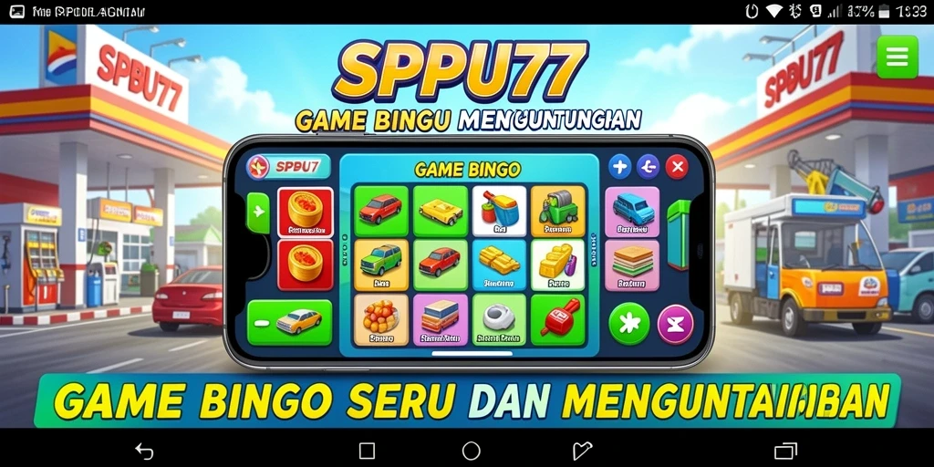 Screenshot utama SPBU77 menampilkan gameplay Bingo yang seru.